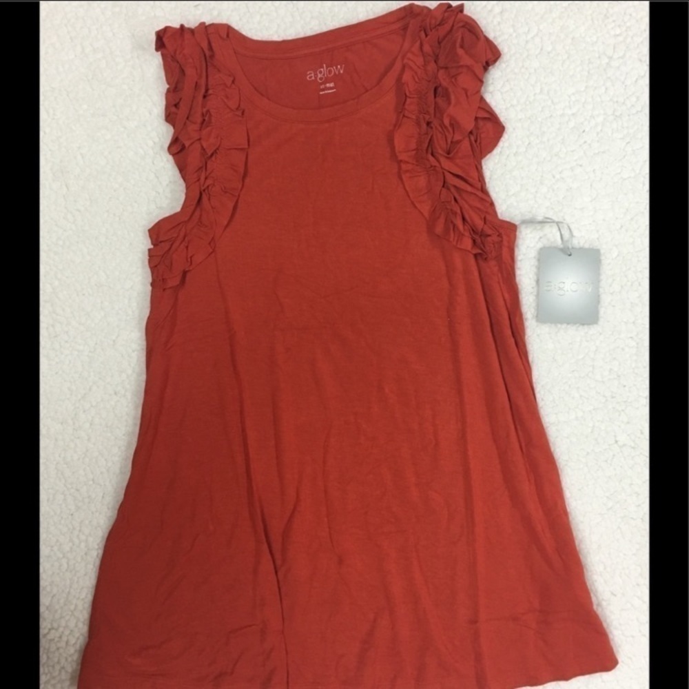A:glow‎ maternity ruffle tank top NWT XS